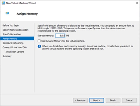 Set the memory requirements of the VM based on the AP and client scale in Table 6