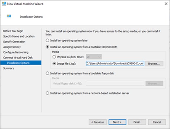 Select Install an operating system from a bootable CD/DVD-ROM
