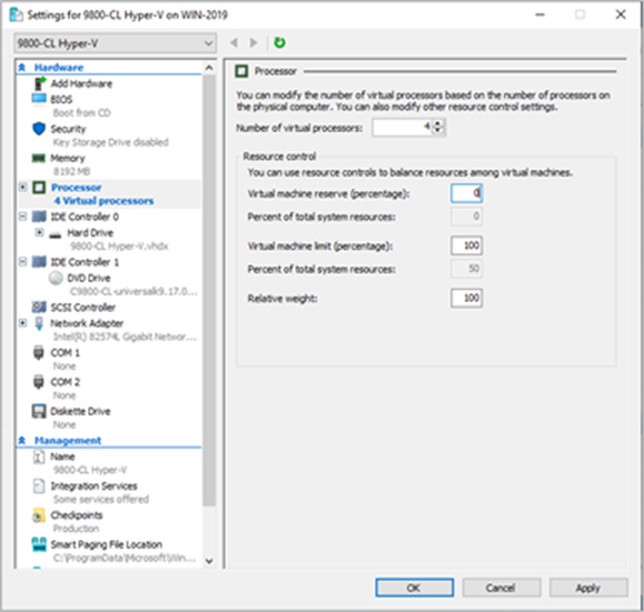 Set the number of processors based on the AP and client scale in Table 6