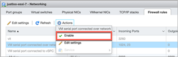 Click Actions and then click Enable