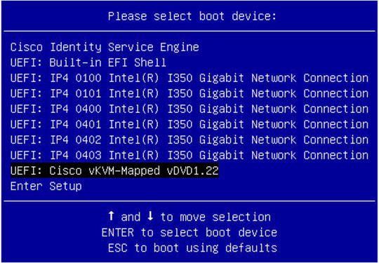 Cisco ISE インストール用のブートデバイスの選択
