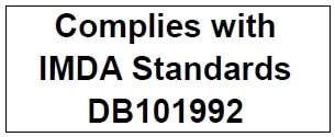 Voldoet aan de IMDA-normen DB101992