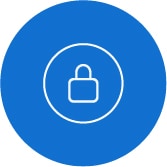 An image of a lock in a cicrcle is on the blue Device Policy Controller app.