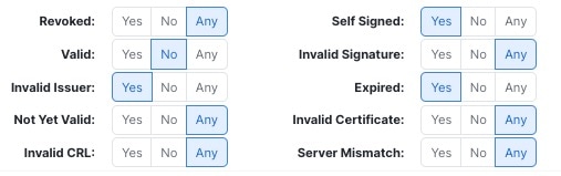 Example of matching SSL policy rule using several criteria