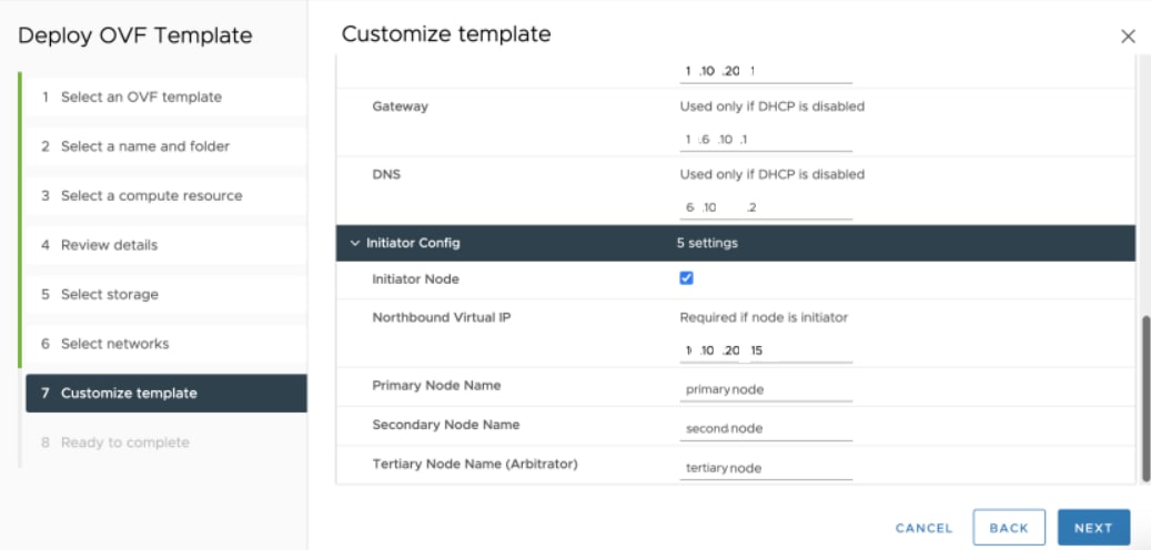 Screenshot of Customize template three