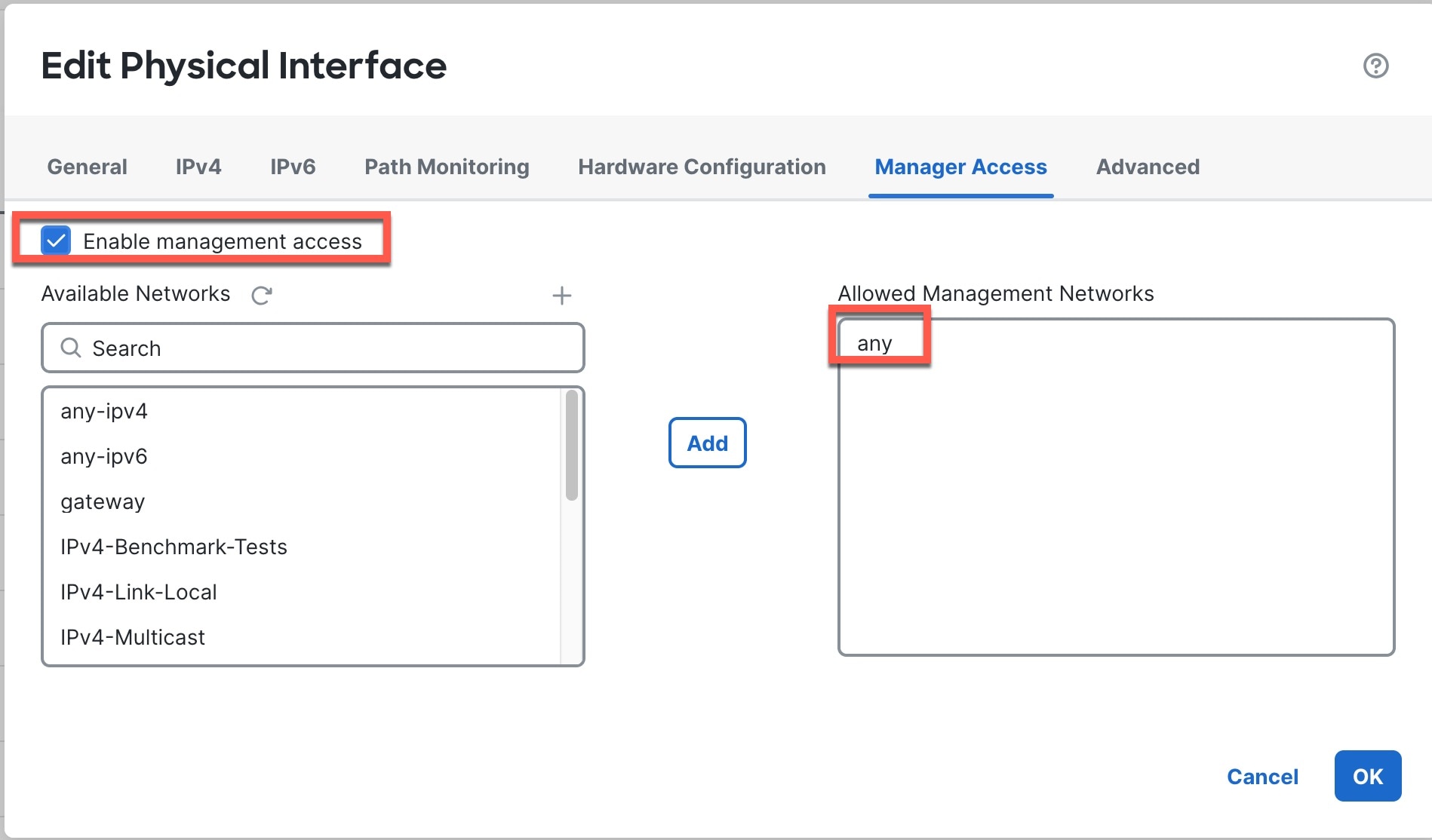 Manager Access Enabled