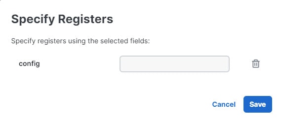 Specify Registers