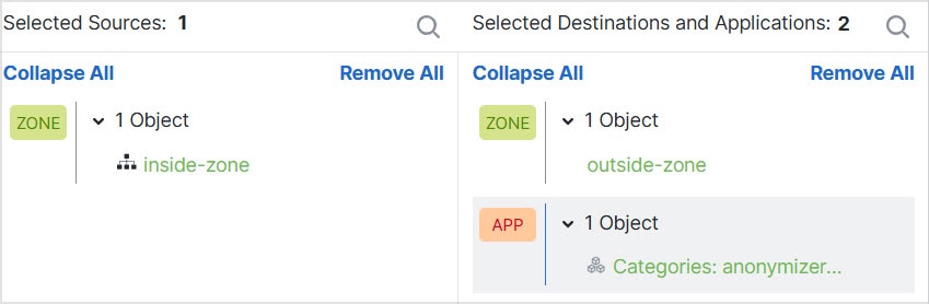 Application control rule match criteria.