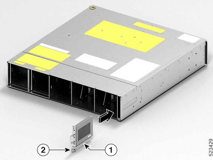 This image shows how to install the SSD in the Cisco NCS 1014 chassis.