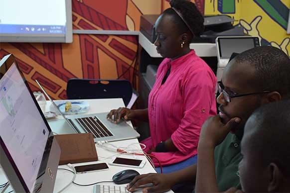 Ushahidi staff at work