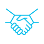 Icon of shaking hands to show partnership