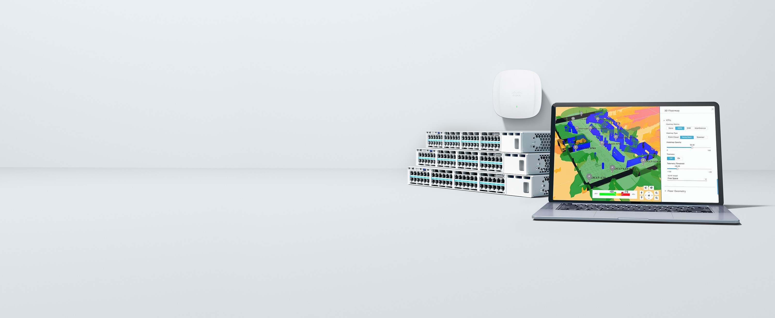 Wired and wireless Catalyst 9000 switches and access point with Cisco Catalyst Center