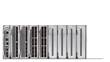 Cisco Nexus 9400 series switch chassis, front-side view