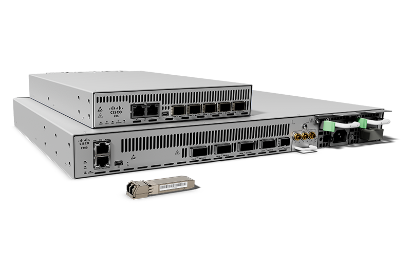 A stack of Cisco Provider Connectivity Assurance sensors, including Assurance Sensor F25, F100, and SFP.