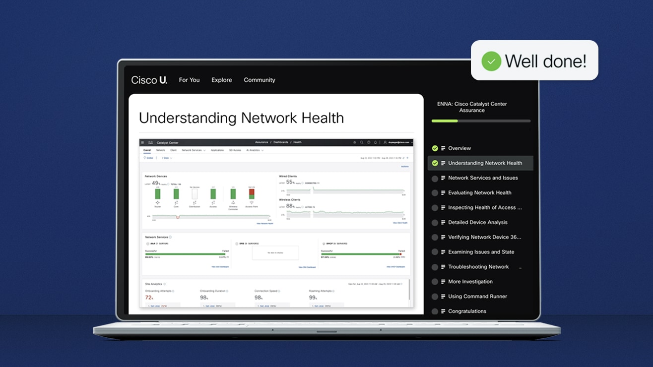 screenshot of Cisco U dashboard