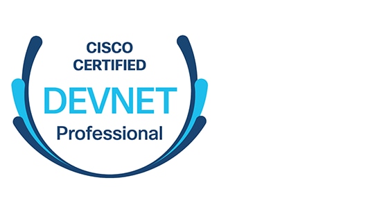 Digital badge displaying a Cisco DevNet Professional certification