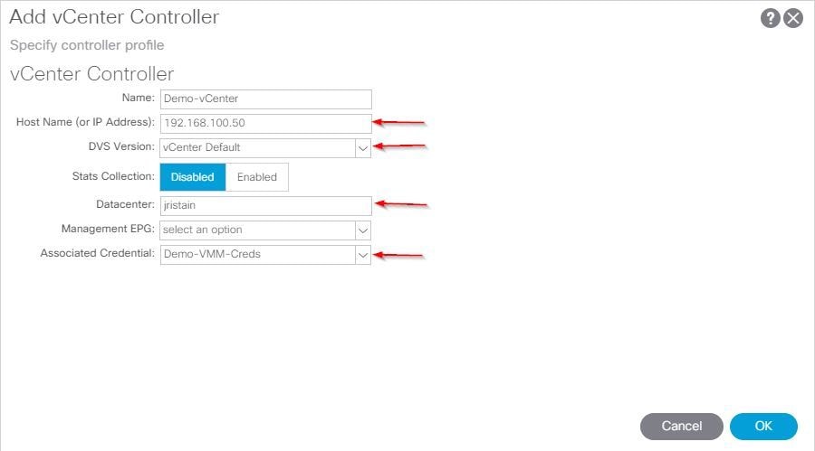 تكوين تكامل مجال VMM مع ACI و UCS B Sery - Cisco