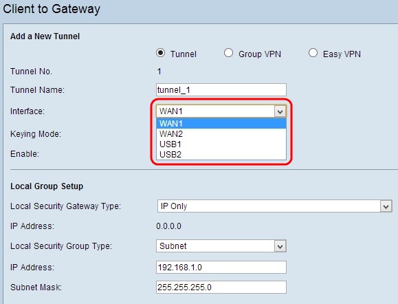 Configure Single Client to Gateway Virtual Private Network (VPN