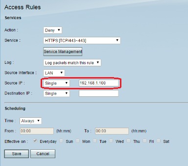 Bloquear o acesso HTTPS para um site específico nos roteadores VPN RV016,  RV042, RV042G e RV082 - Cisco