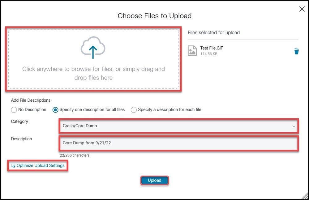 Customer File Uploads To Cisco Technical Assistance Center - Cisco