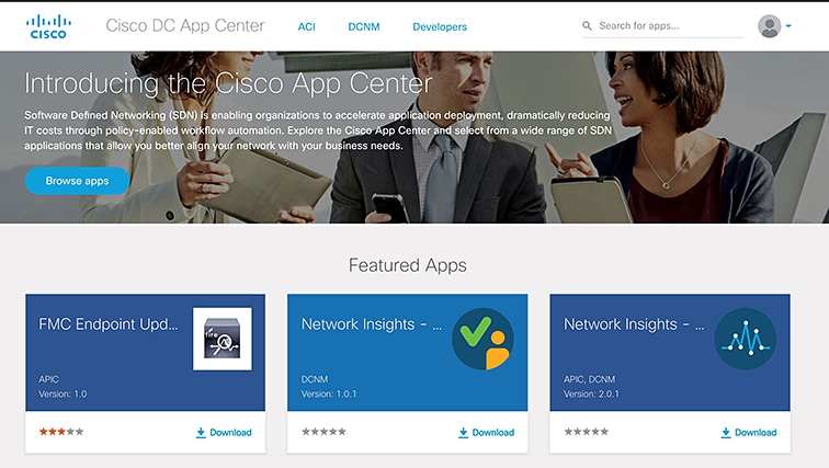 Landing page for Cisco NIR-App Center