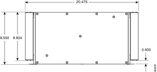 Dimension of Cisco NCS 2002 chassis relative to the air plenum