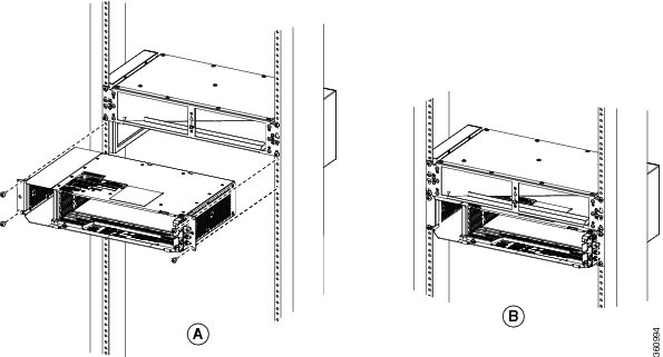 Installing the NCS 2002 chassis below the horizontal air plenum