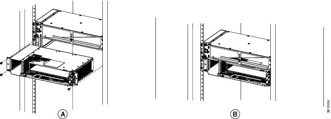 Installing the NCS 2002 chassis below the horizontal air plenum