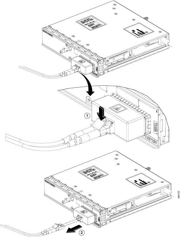 This image shows how to remove CFP2-DCO modules safely.