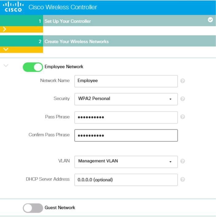 cisco virtual controller add wireless network
