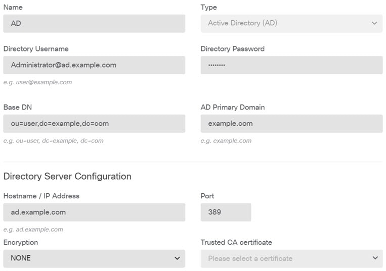 Directory realm properties