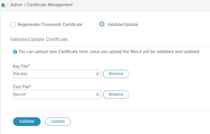 Certificate Management window