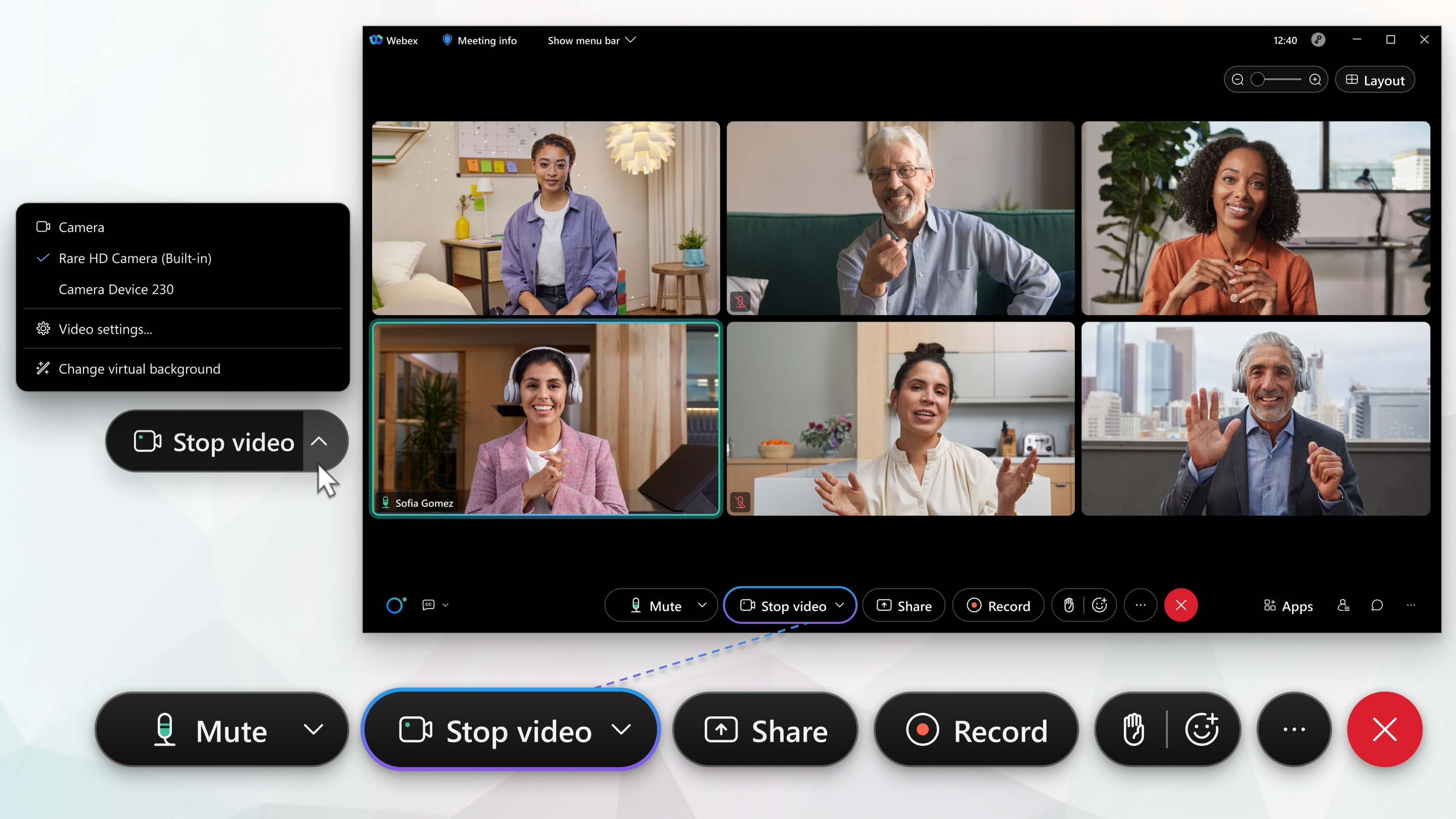 Video Conferencing Start Or Stop Your Video During A Webex Meeting Webinar Or Event