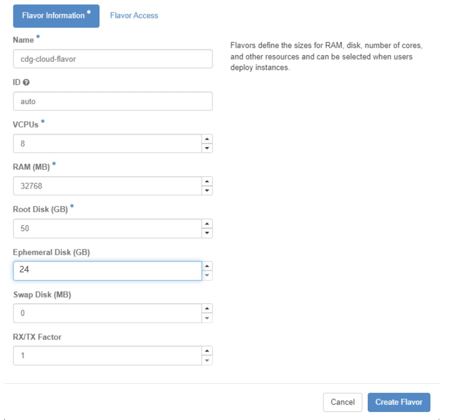 Flavor Information Window