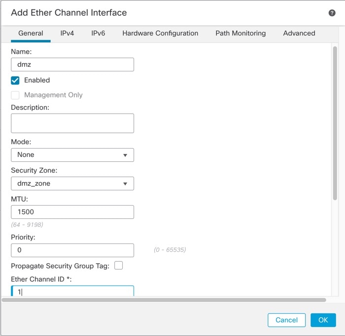 EtherChannel インターフェイスの追加